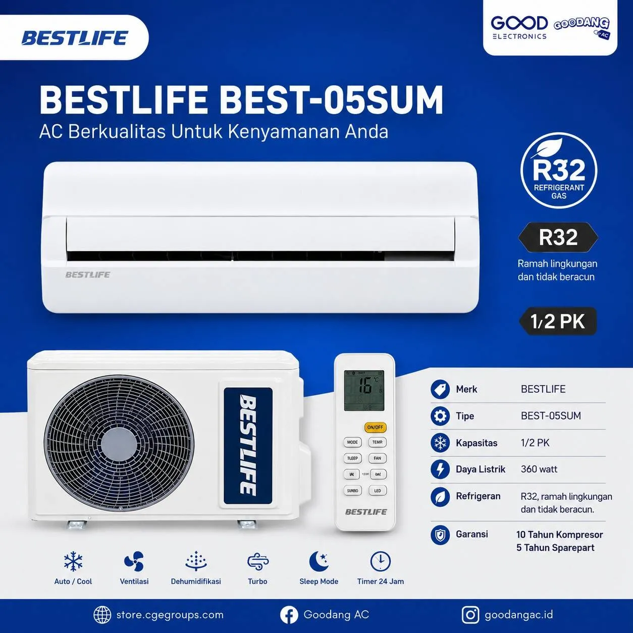 Unit Ac Merk BESTLIFE 05SUMO 1/2 Pk
